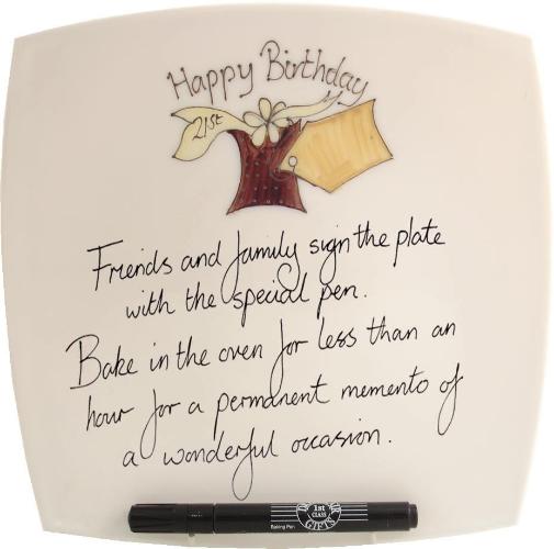 21st Birthday Plate Square Box