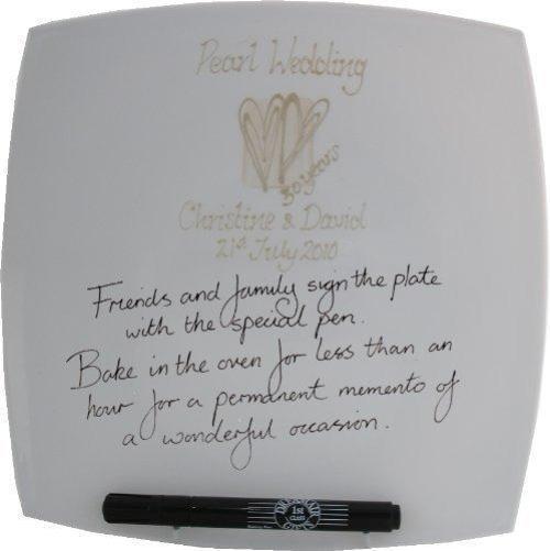 Personalised 30th Wedding Anniversary Plate Hearts/Sq