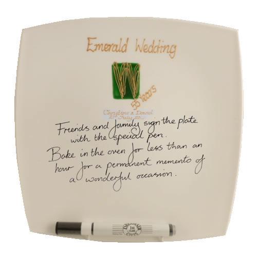 Personalised 55th Wedding Anniversary Plate Hearts/Sq
