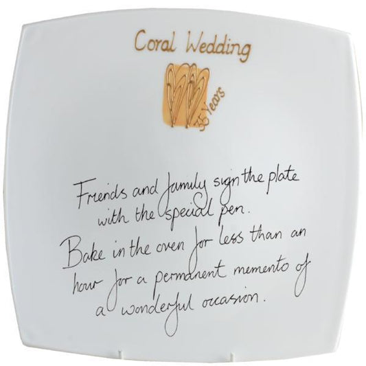 35th Wedding Anniversary Plate (Heart/Sq)