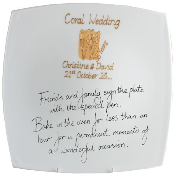 Personalised 35th Wedding Anniversary Plate (Heart/Sq)