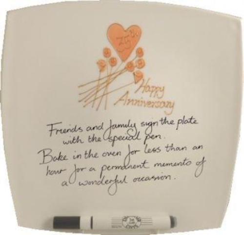 35th Wedding Anniversary Plate Square Flower
