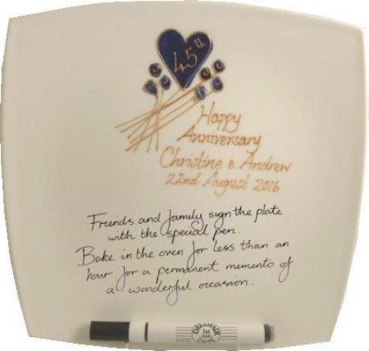 Personalised 45th Wedding Anniversary Plate Square Flower