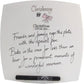 Personalised Christening Plate Square (Pink Feet/Bow)