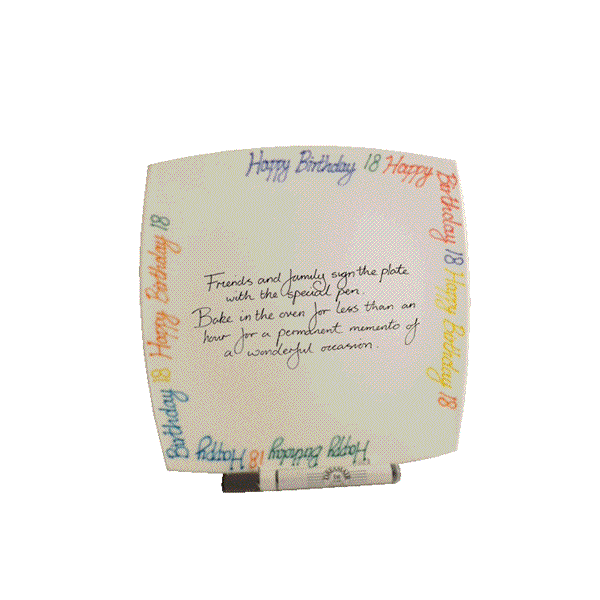 18th Birthday Gift Square Plate Brights