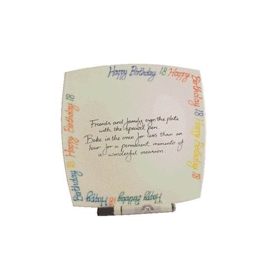 18th Birthday Gift Square Plate Brights