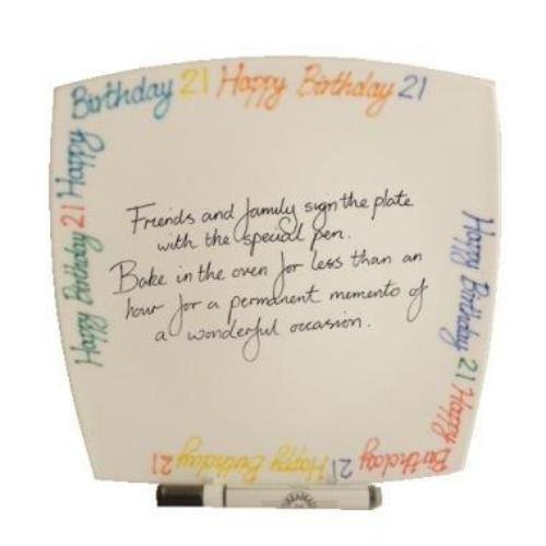 21st Birthday Gift Square Plate Brights