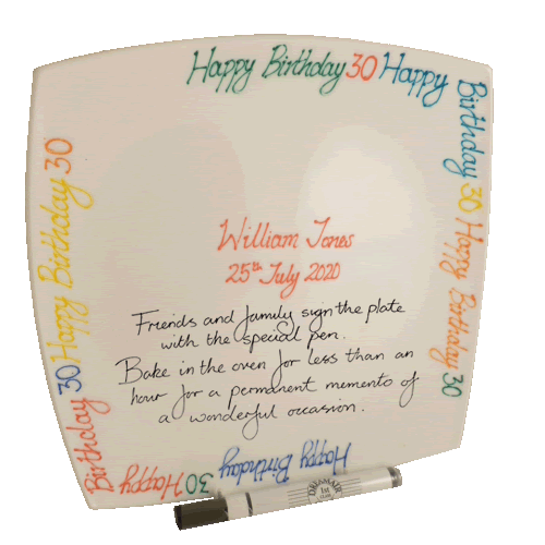 Personalised 30th Birthday Square Plate