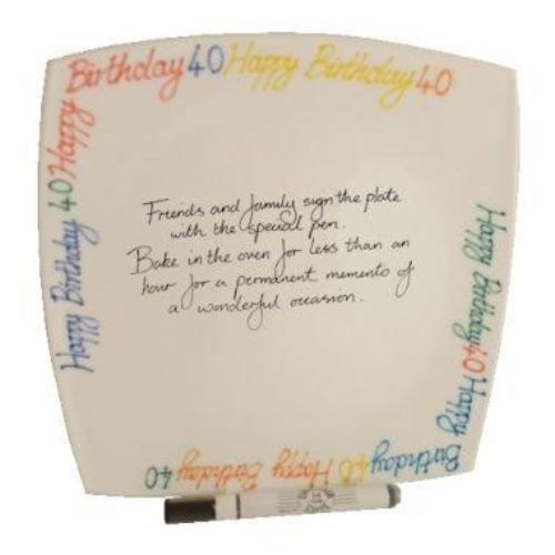 40th Birthday Gift Square Plate Brights
