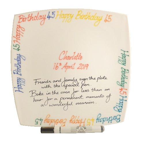 Personalised 45th Birthday Square Plate