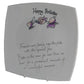 50th Birthday Plate Square Sweet Pea