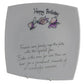 60th Birthday Plate Square Sweet Pea