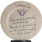 Wedding Day Plate Round (Silver/Lilac Hearts)
