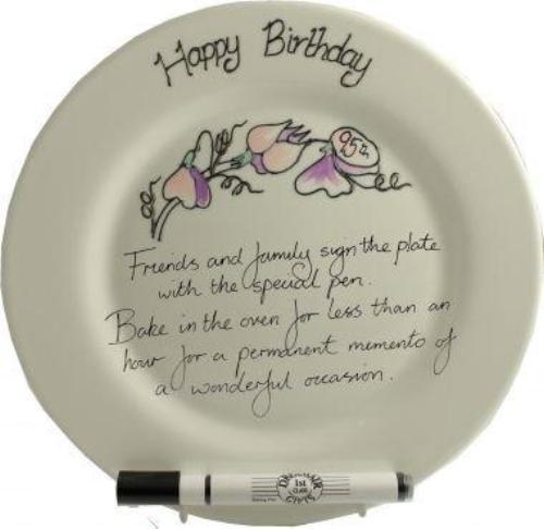 95th Birthday Gift Square Plate Sweet Pea