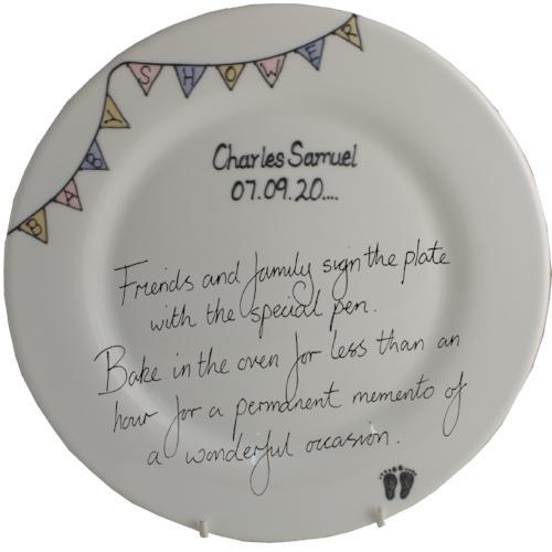 Baby Shower Round Plate (Bunting) 