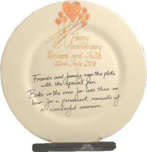 Personalised 35th Wedding Anniversary Plate Round Flower