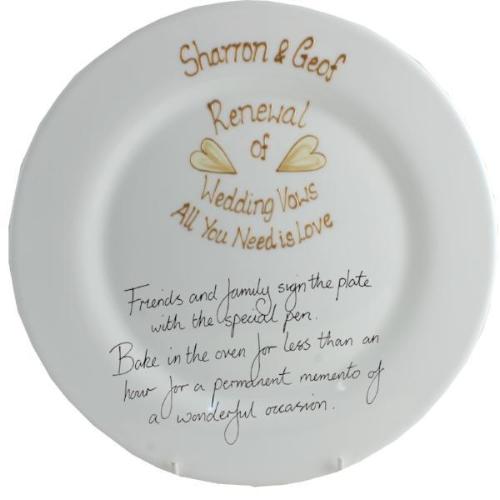 Personalised Renewal of Vows Round Plate