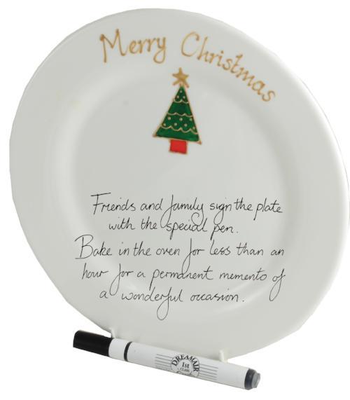 Xmas Tree Gift Signature Plate: Round