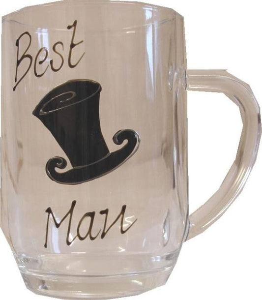 Best Man Tankard Glass (Top Hat)