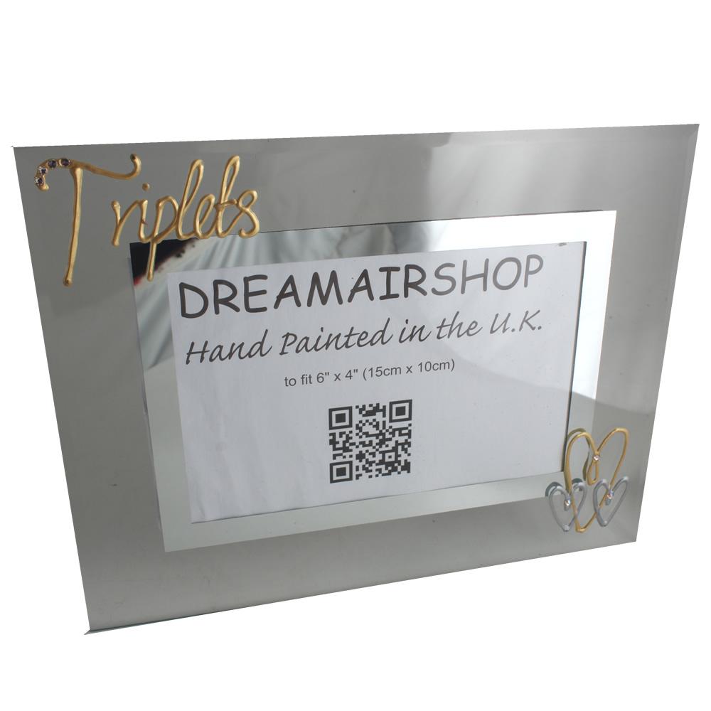 Triplets Photo Frame Land Gold with crystals