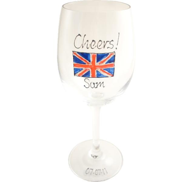 Union Jack Gift Wine Glass: