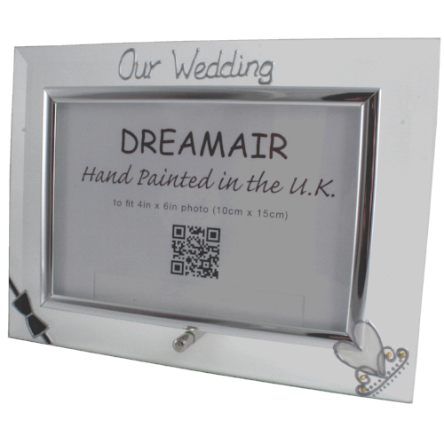 Wedding Day Gift Photo Frame: Landscape (Bow & Tiara)