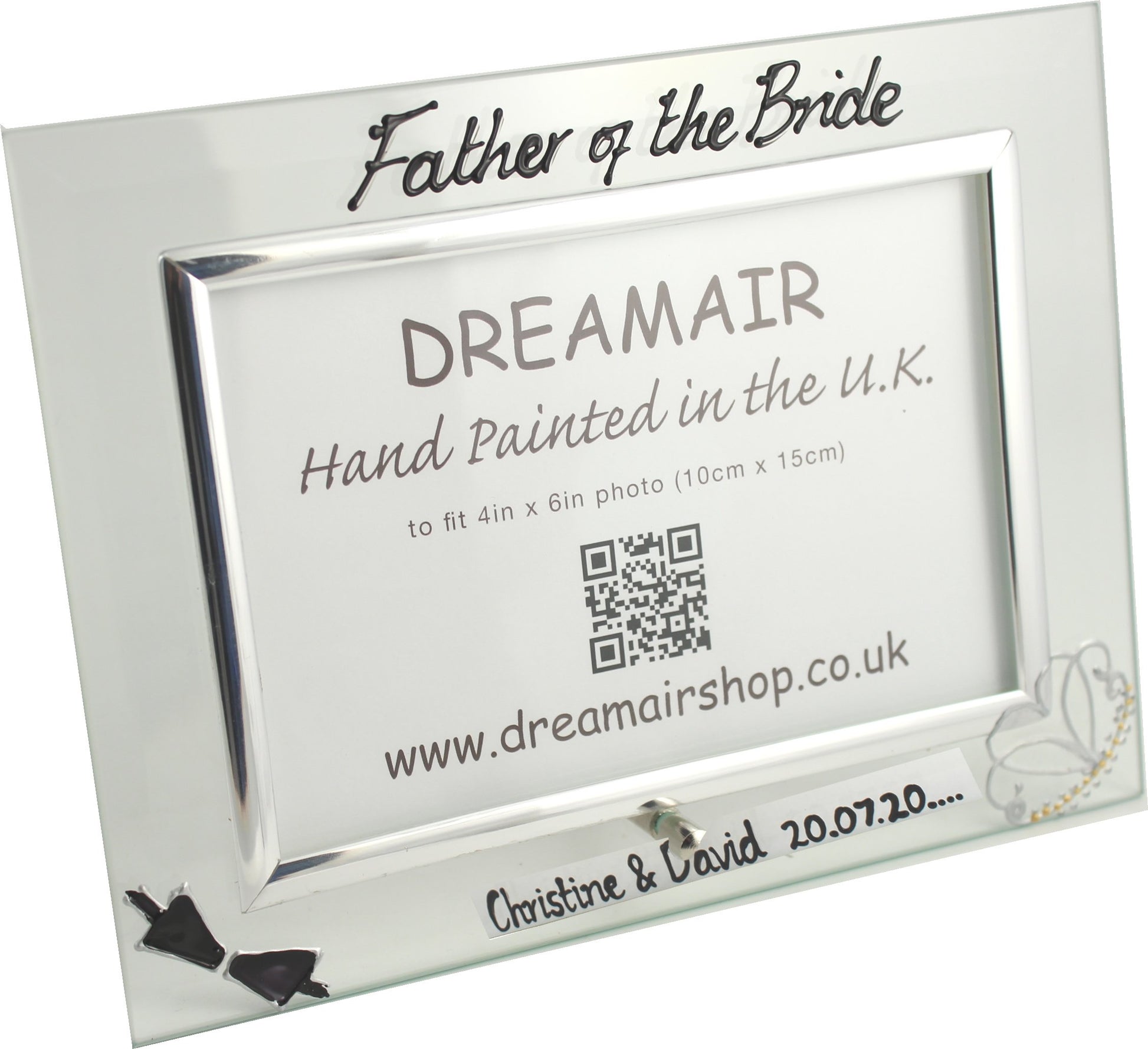 Personalised Father of the Bride Photo Frame Land (Bow & Tiara)