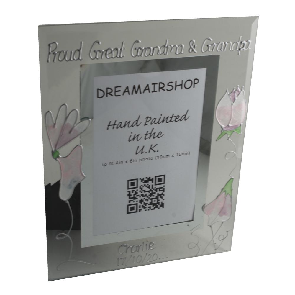 Personalised Proud Great Grandma Grandpa: Gift Photo Frame Port (Sweet Pea