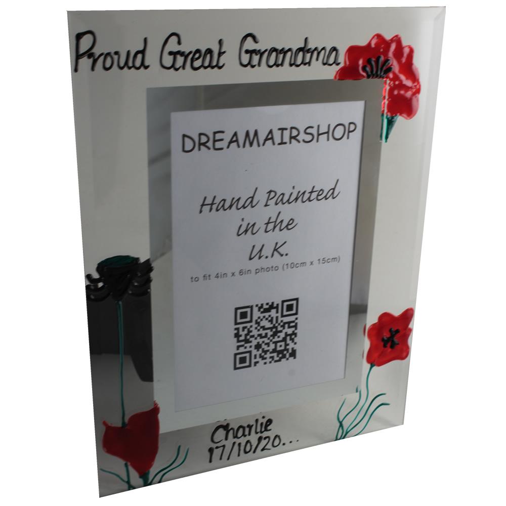 Personalised Proud Great Grandma Photo Frame: Portrait (Poppy)