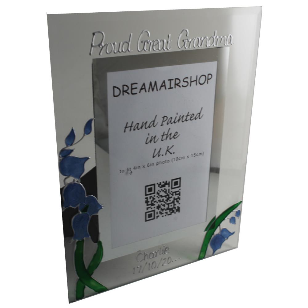 Personalised Proud Great Grandma Photo Frame: Portrait (Bluebell)