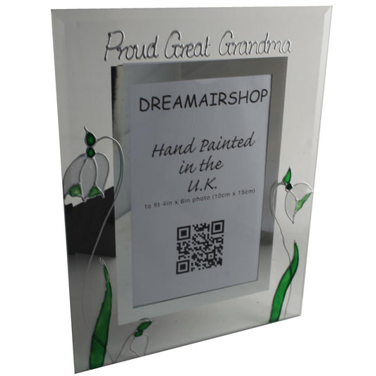 Proud Great Grandma Gift  Frame: Portrait (Snowdrop)