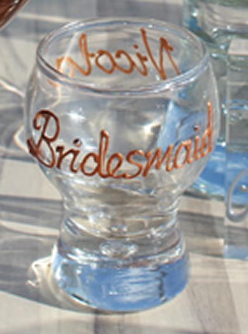 Bridesmaid Gift Bubble Shot Glass: Copper with crystals