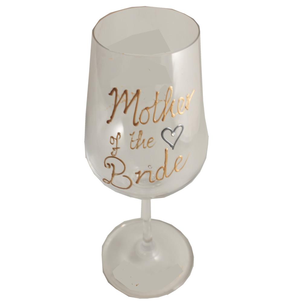 Mother of the Bride Wine Glass: Gold with Titanium Crystals