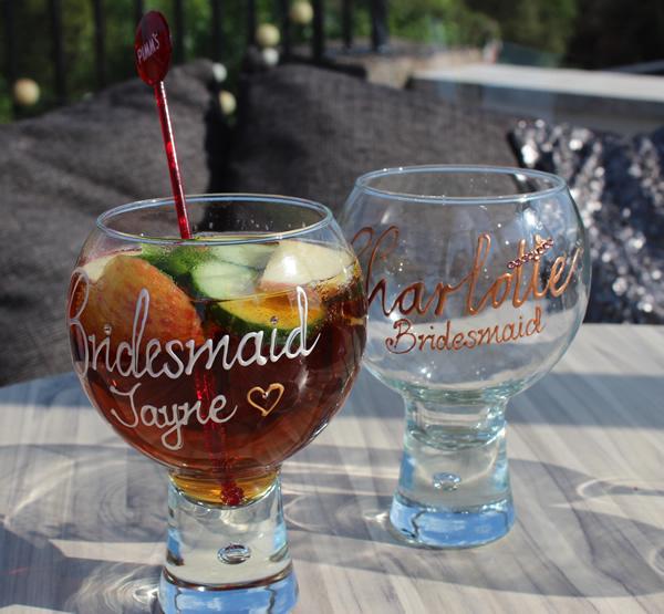 Bridesmaid Bubble Gin and Tonic: Glass Pearl with crystals