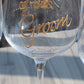 Personalised Mother of the Groom: Titanium Crystal Wine Glass Gold with Crystals