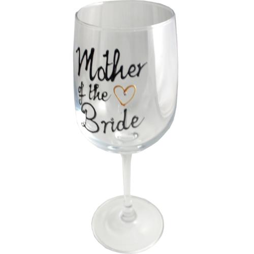 Mother of the Bride Wine: Glass Silver with Crystals