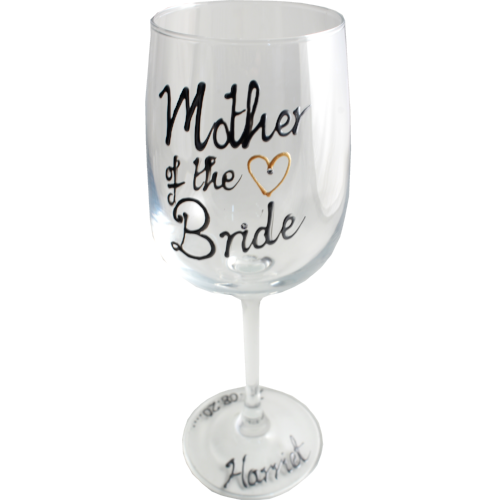 Mother of the Bride Wine: Glass Silver with Crystals