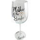 Personalised Mother of the Bride: Wine Glass Silver with Crystals