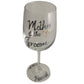 Mother of the Groom Wine: Glass Silver with Crystals
