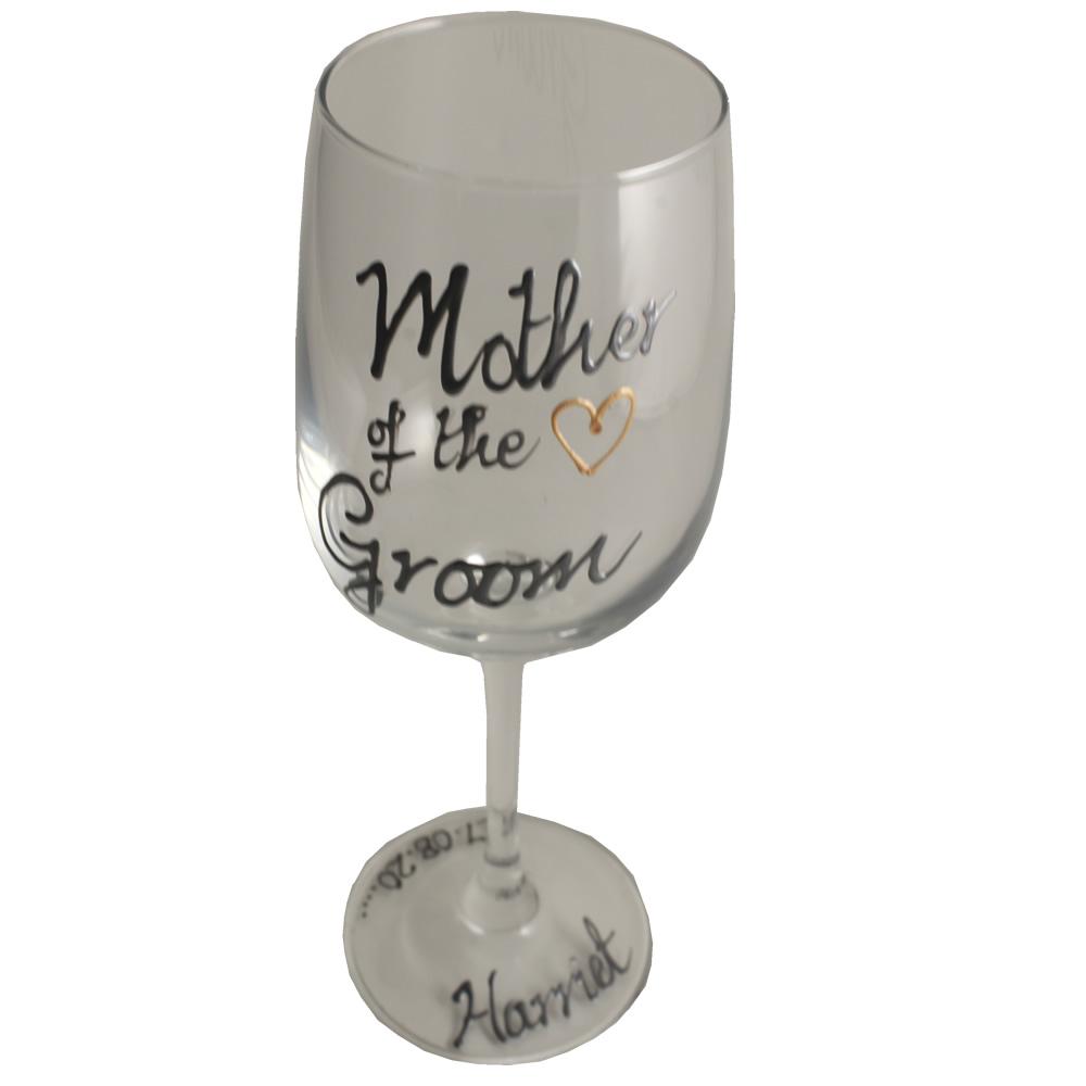 Mother of the Groom Wine: Glass Silver with Crystals