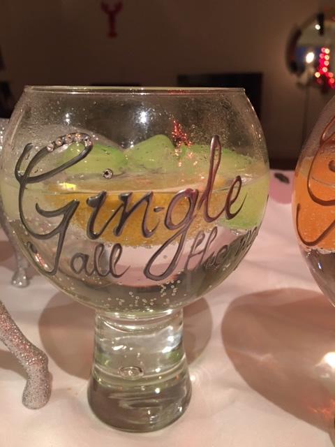Gin and Tonic Gift Glass: Silver with crystals Gin-gle all the way