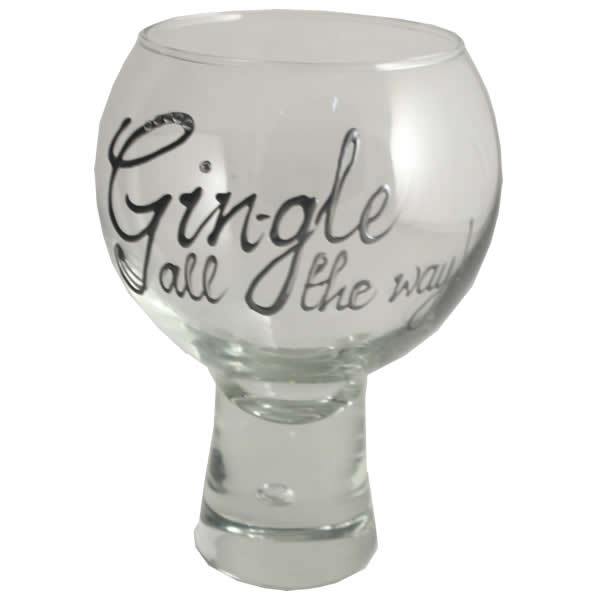 Gin and Tonic Gift Glass: Silver with crystals Gin-gle all the way