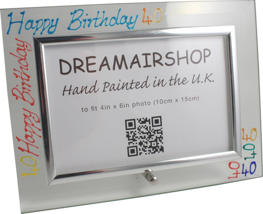 40th Birthday Photo Frame Land Brights