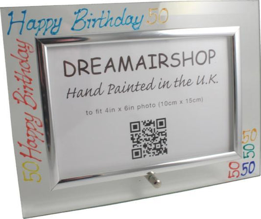 50th Birthday Photo Frame Land Brights