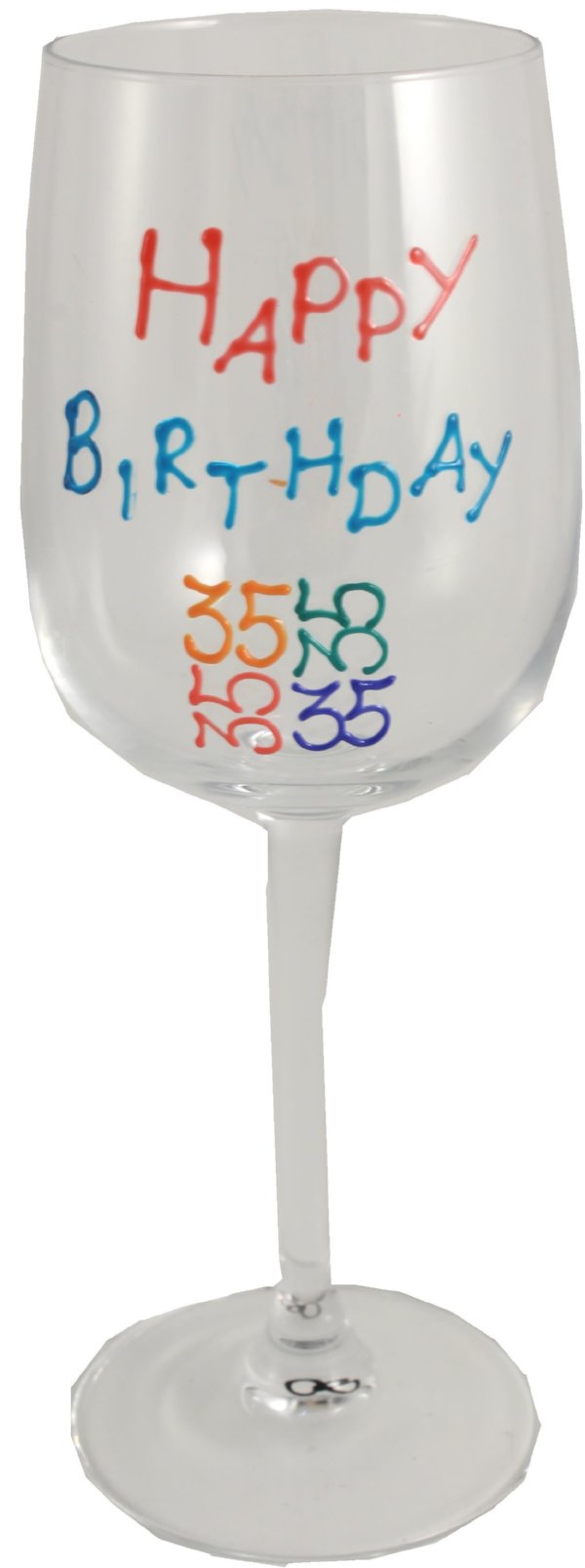 35th Birthday Wine Glass Brights