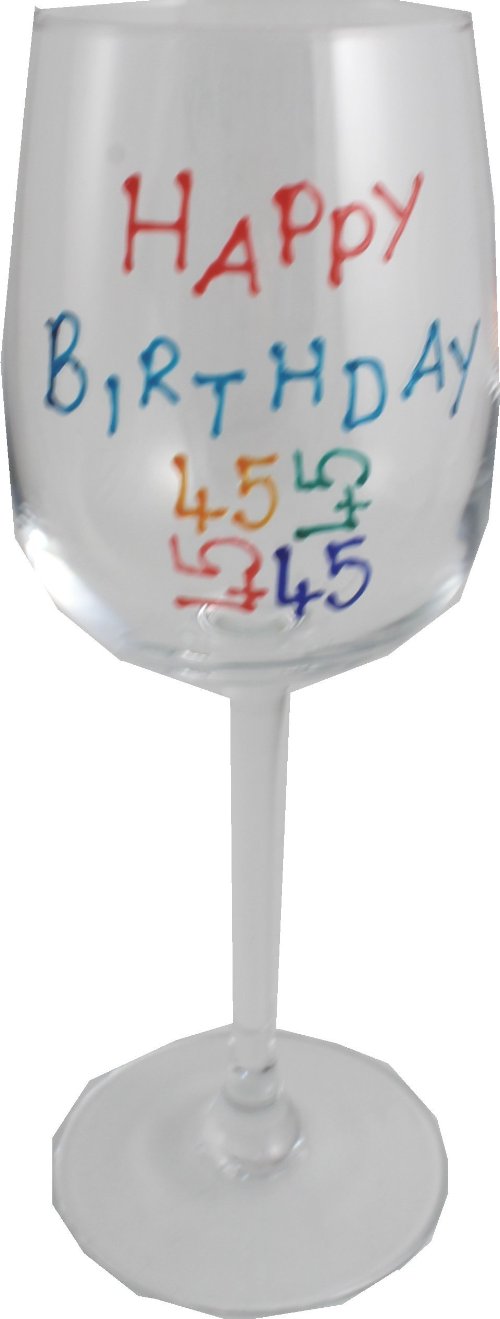 45th Birthday Wine Glass Brights