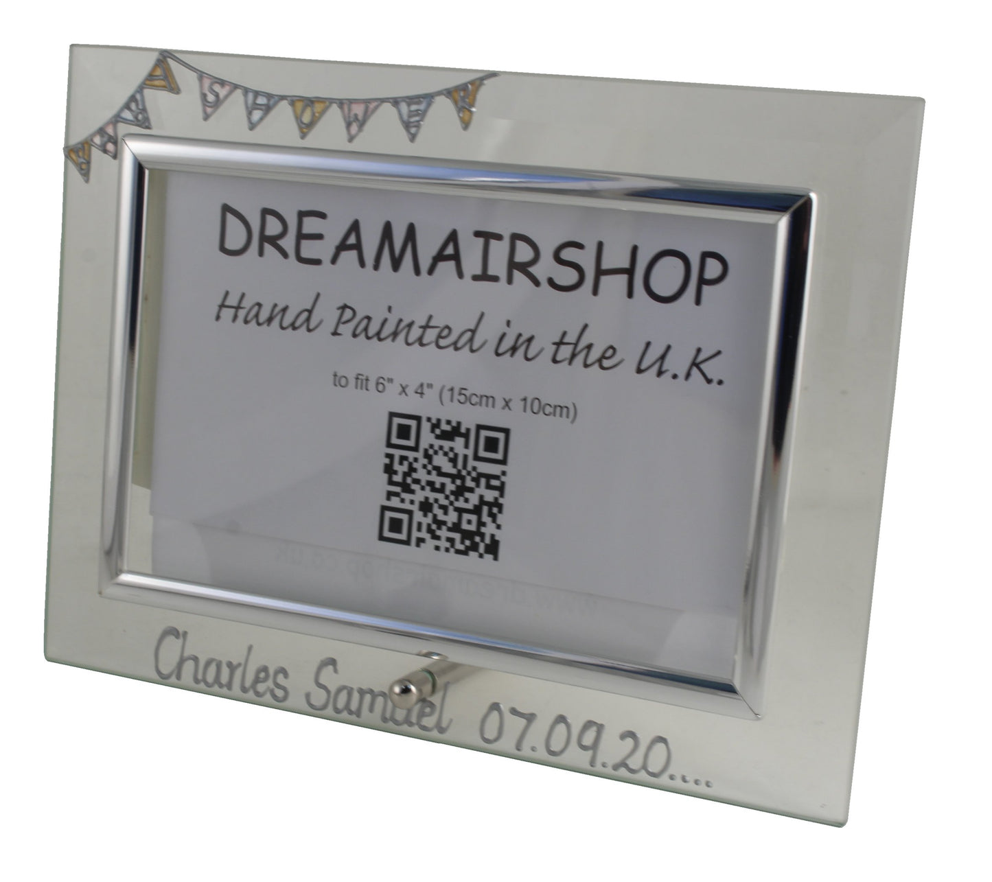 Personalised Baby Shower Landscape Frame (Bunting)