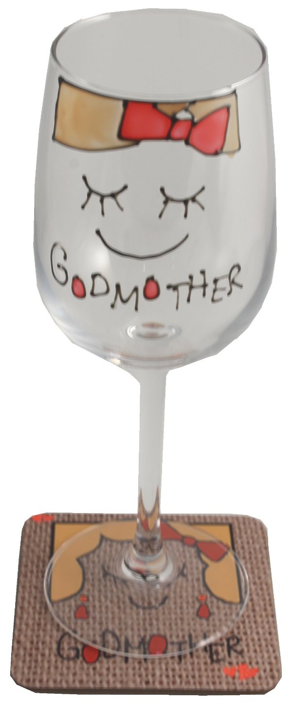 Godmother Wine Glass/Coaster Gift Set: (Cami)