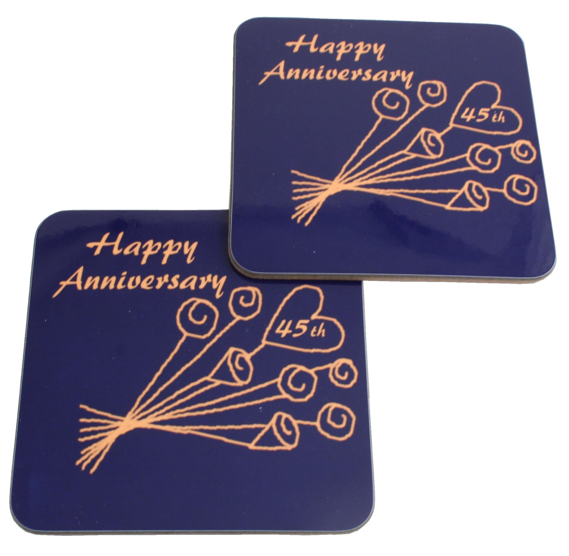 45th Wedding Anniversary Coasters Flower
