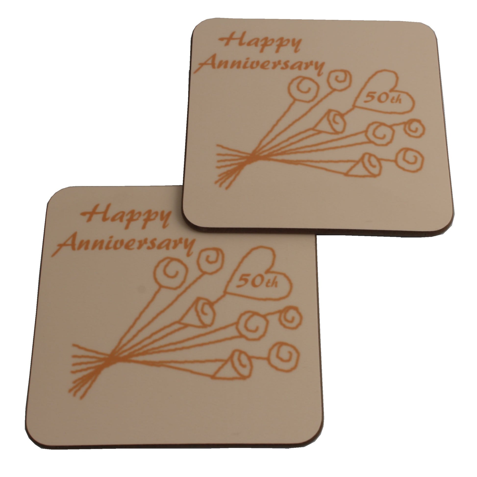 50th Wedding Anniversary Coasters Flower